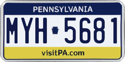 PA license plate MYH5681