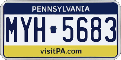 PA license plate MYH5683