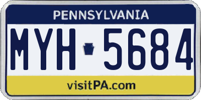 PA license plate MYH5684