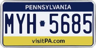 PA license plate MYH5685