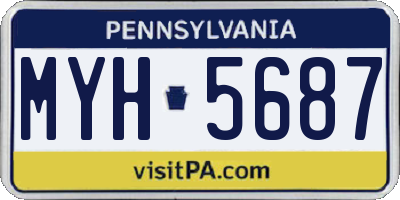 PA license plate MYH5687
