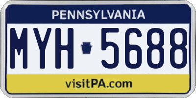 PA license plate MYH5688