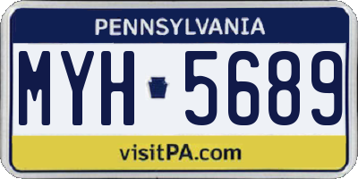 PA license plate MYH5689