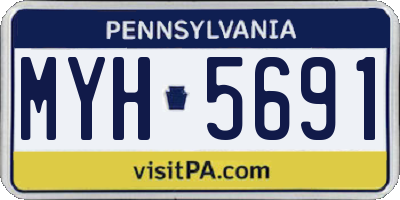PA license plate MYH5691