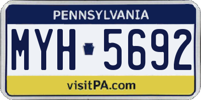 PA license plate MYH5692