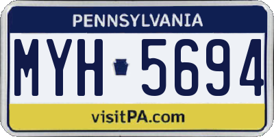 PA license plate MYH5694