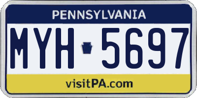 PA license plate MYH5697