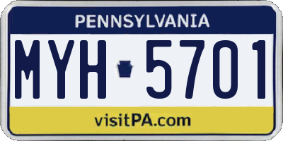 PA license plate MYH5701