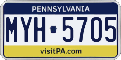PA license plate MYH5705