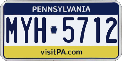 PA license plate MYH5712