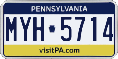 PA license plate MYH5714