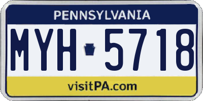 PA license plate MYH5718