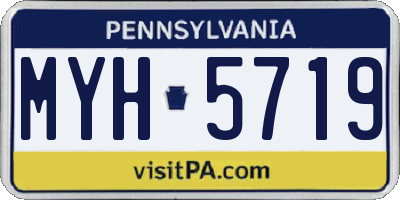 PA license plate MYH5719