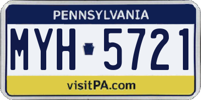 PA license plate MYH5721