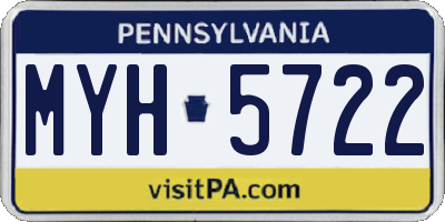 PA license plate MYH5722