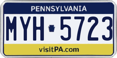 PA license plate MYH5723