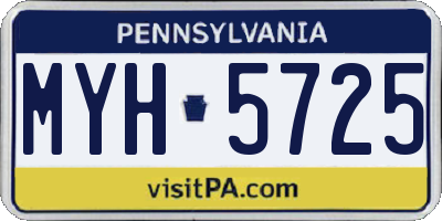 PA license plate MYH5725