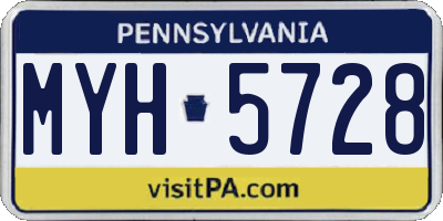 PA license plate MYH5728
