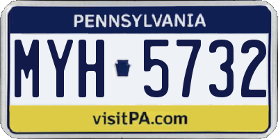 PA license plate MYH5732