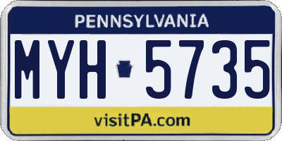 PA license plate MYH5735