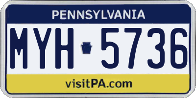 PA license plate MYH5736