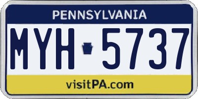 PA license plate MYH5737