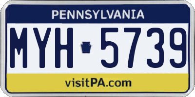 PA license plate MYH5739