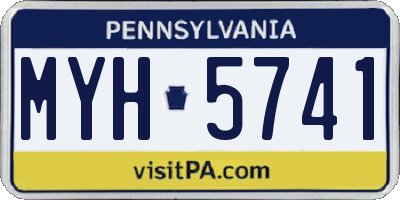 PA license plate MYH5741