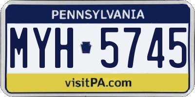 PA license plate MYH5745
