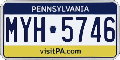 PA license plate MYH5746