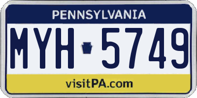 PA license plate MYH5749
