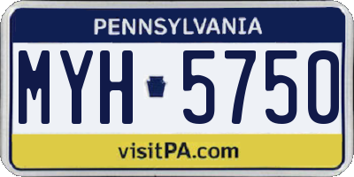 PA license plate MYH5750