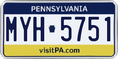 PA license plate MYH5751