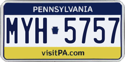 PA license plate MYH5757