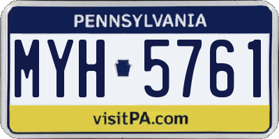 PA license plate MYH5761