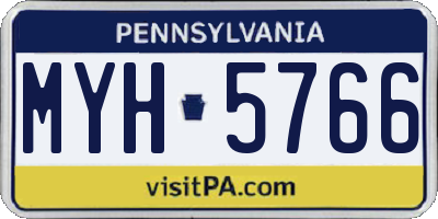 PA license plate MYH5766