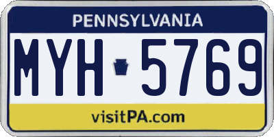 PA license plate MYH5769