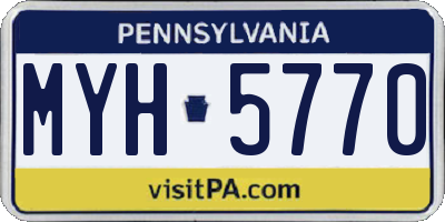 PA license plate MYH5770