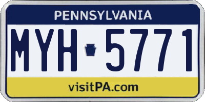 PA license plate MYH5771
