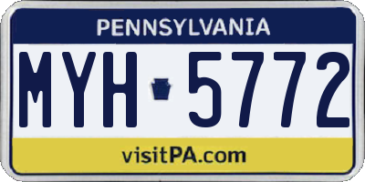 PA license plate MYH5772
