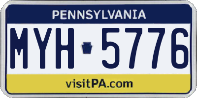 PA license plate MYH5776