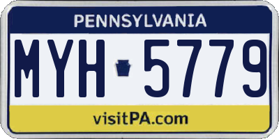 PA license plate MYH5779