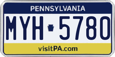 PA license plate MYH5780
