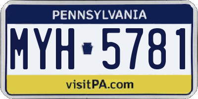 PA license plate MYH5781
