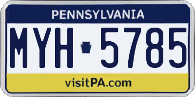 PA license plate MYH5785