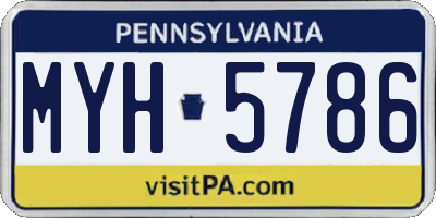 PA license plate MYH5786