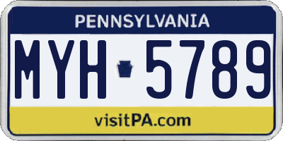 PA license plate MYH5789