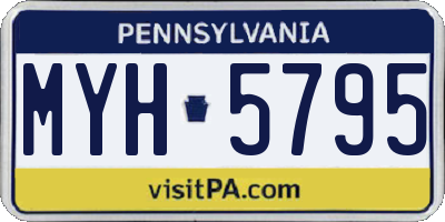 PA license plate MYH5795
