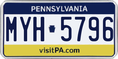 PA license plate MYH5796