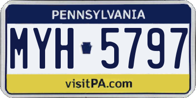 PA license plate MYH5797